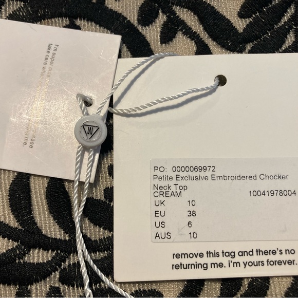 Missguided Petite Exclusive Embroidered Choker Neck Top - Picture 12 of 14